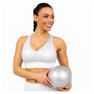 FABLETICS All Day Every Day Low-Impact Foil Stealth Bra White SZ 1X (Estimated)